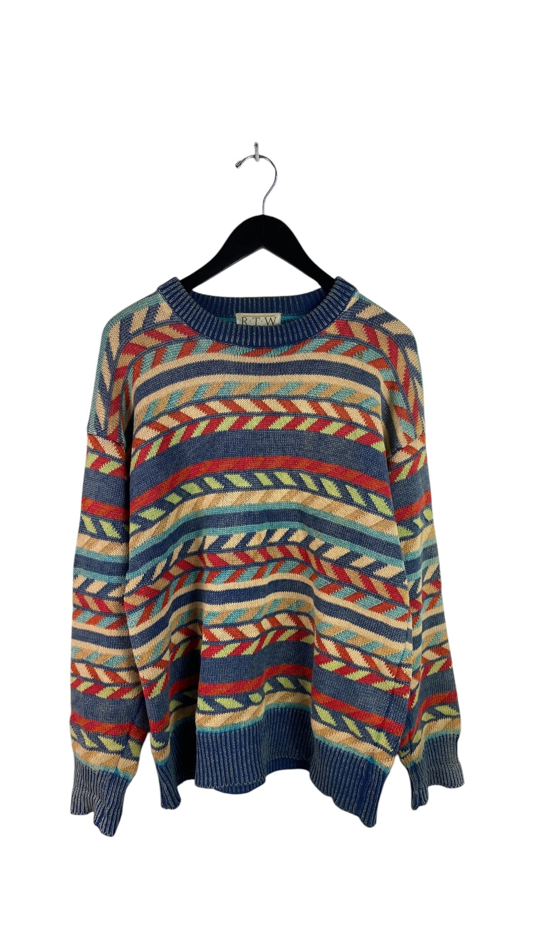 VTG Multicolor Patterned Knit Sweater Sz M/L