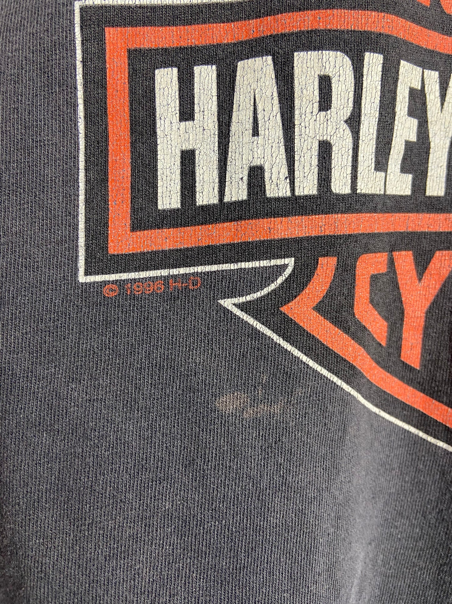 VTG Harley Davidson Nassau County Faded Logo Tee Sz XL