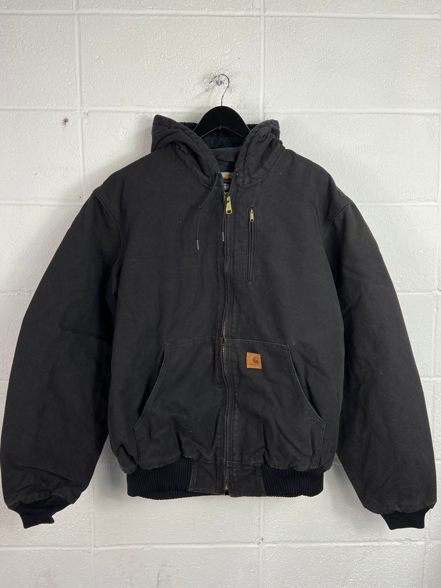 Carhartt Ash Black Hooded Jacket Sz L