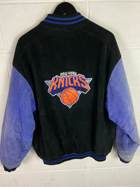 VTG New York Knicks G-3 Carl Banks Wilson Leather Suede Jacket Sz L