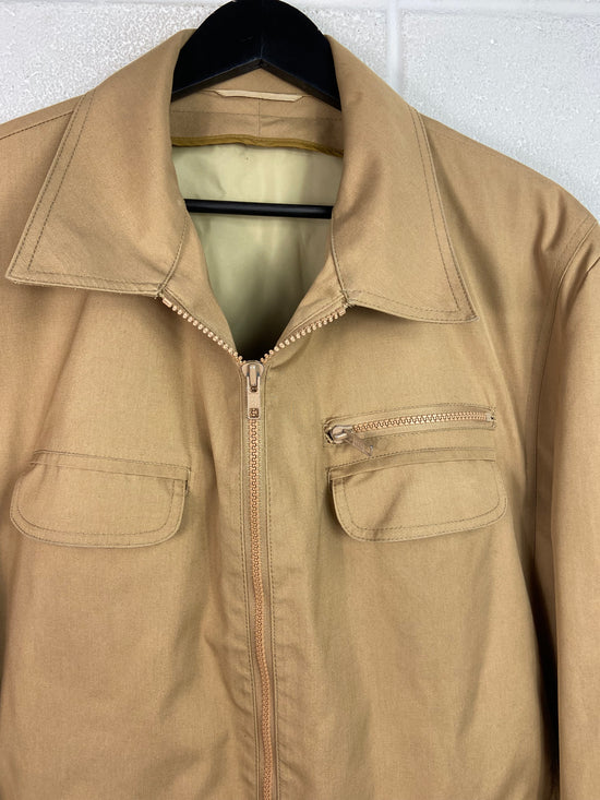 VTG Tan Long Work Jacket Sz L