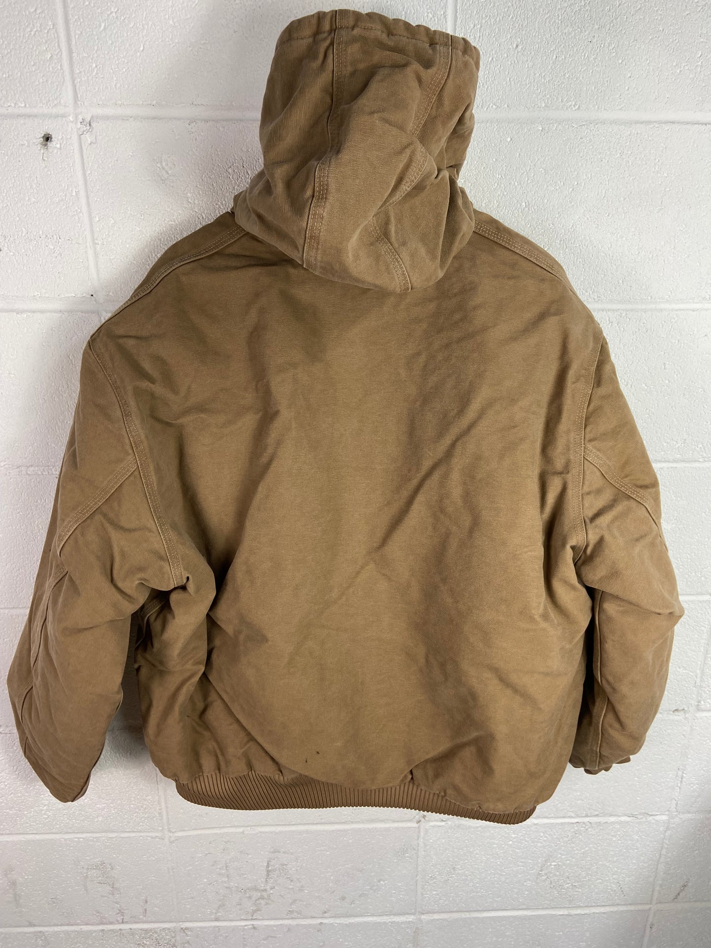 Carhartt light Brown Duck Canvas Hooded Work Jacket Sz XXL