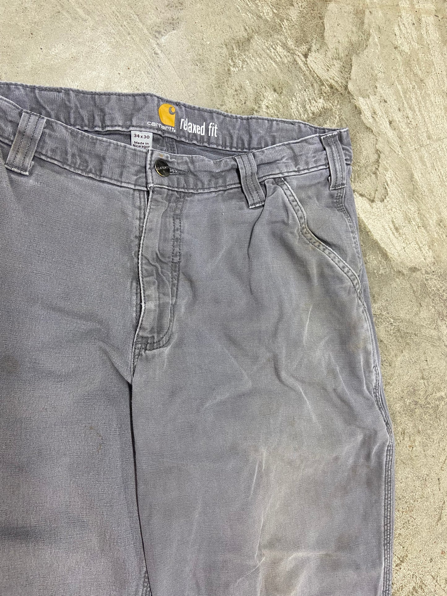 Y2K Carhartt Grey Carpenter Pants Sz 34x30