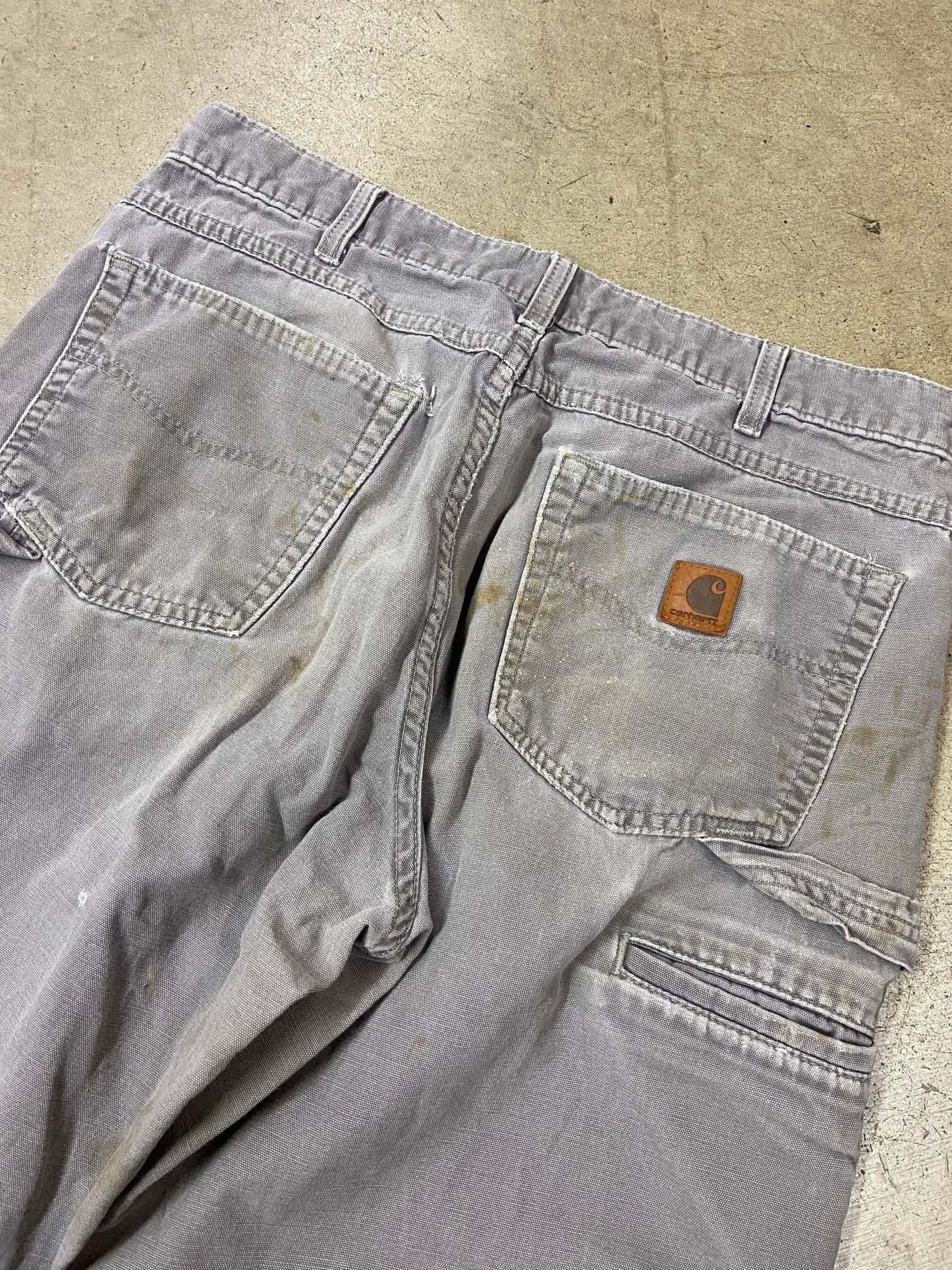 Y2K Carhartt Grey Stained Carpenter Jeans Sz 32x33