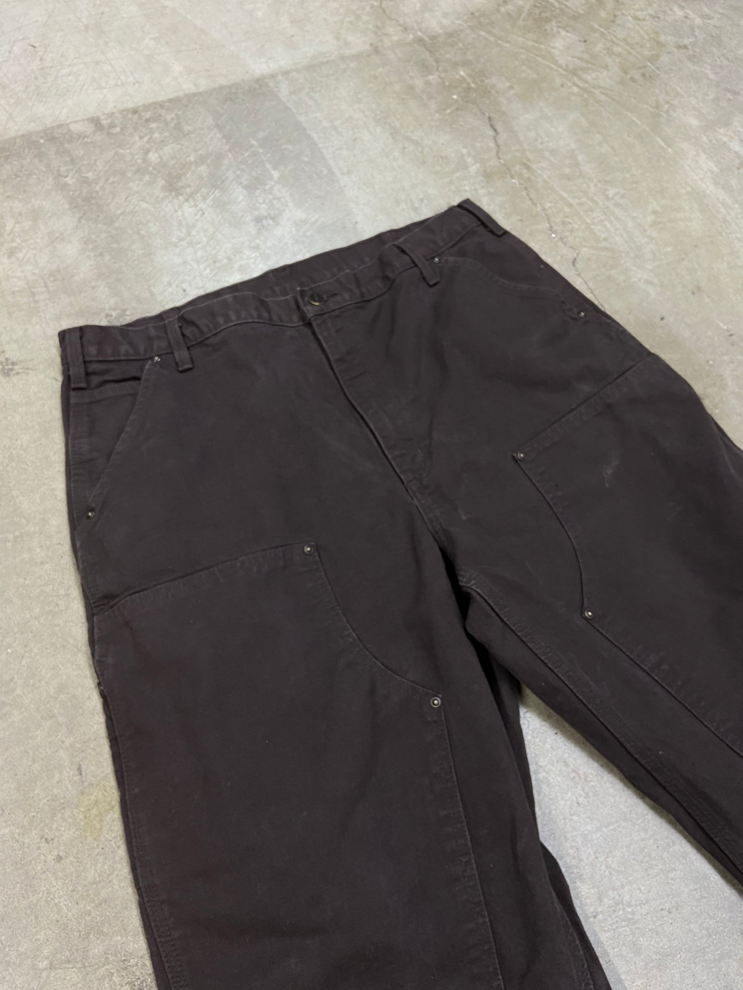 Carhartt Double Knee Brown Work Pants Sz 38x32