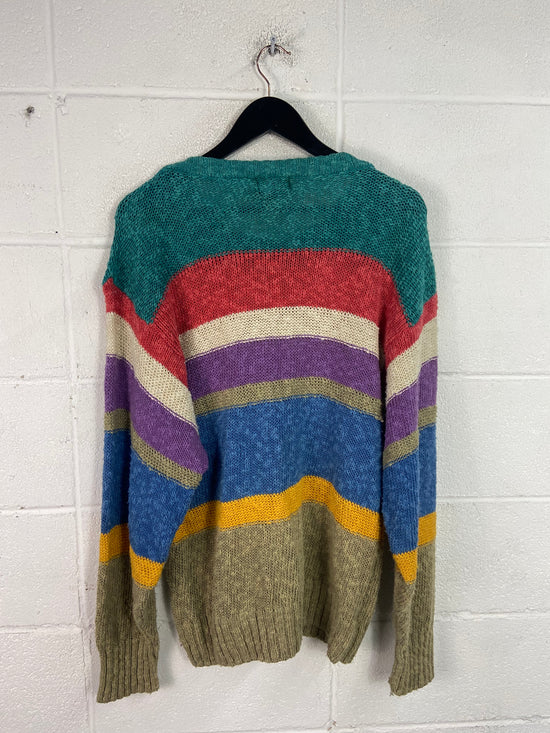 VTG Striped Boston Traders Multicolor Knit Sweater Sz L/XL