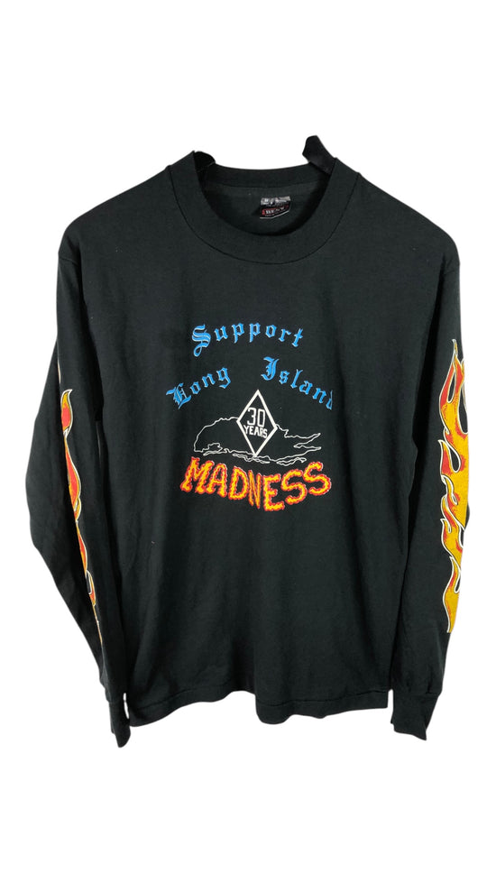 VTG Long Island Madness Flame Graphic L/S Tee Sz Med