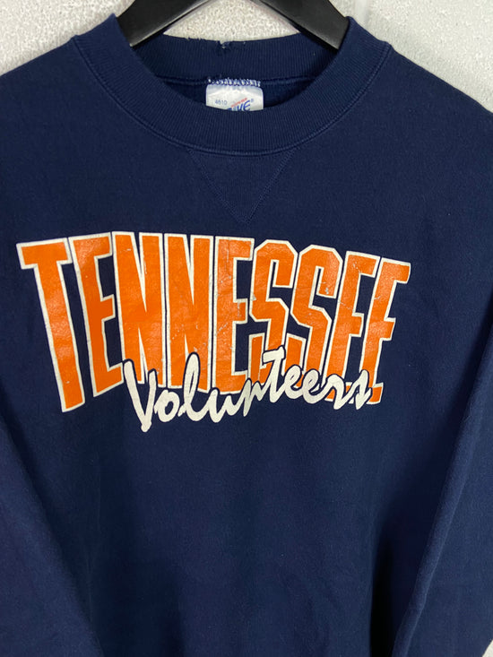 VTG Navy Tennessee Vols Crackle Sweatshirt Sz Med