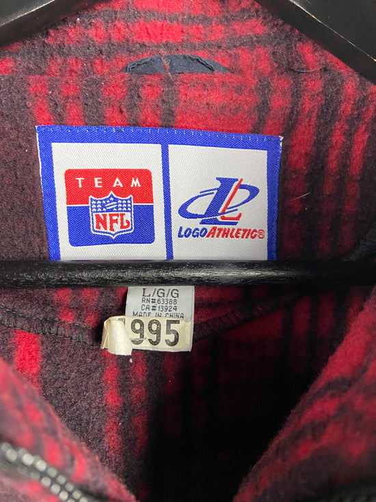 Y2K San Francisco 49ers Plaid Fleece 1/2 Zip Jacket Sz XL