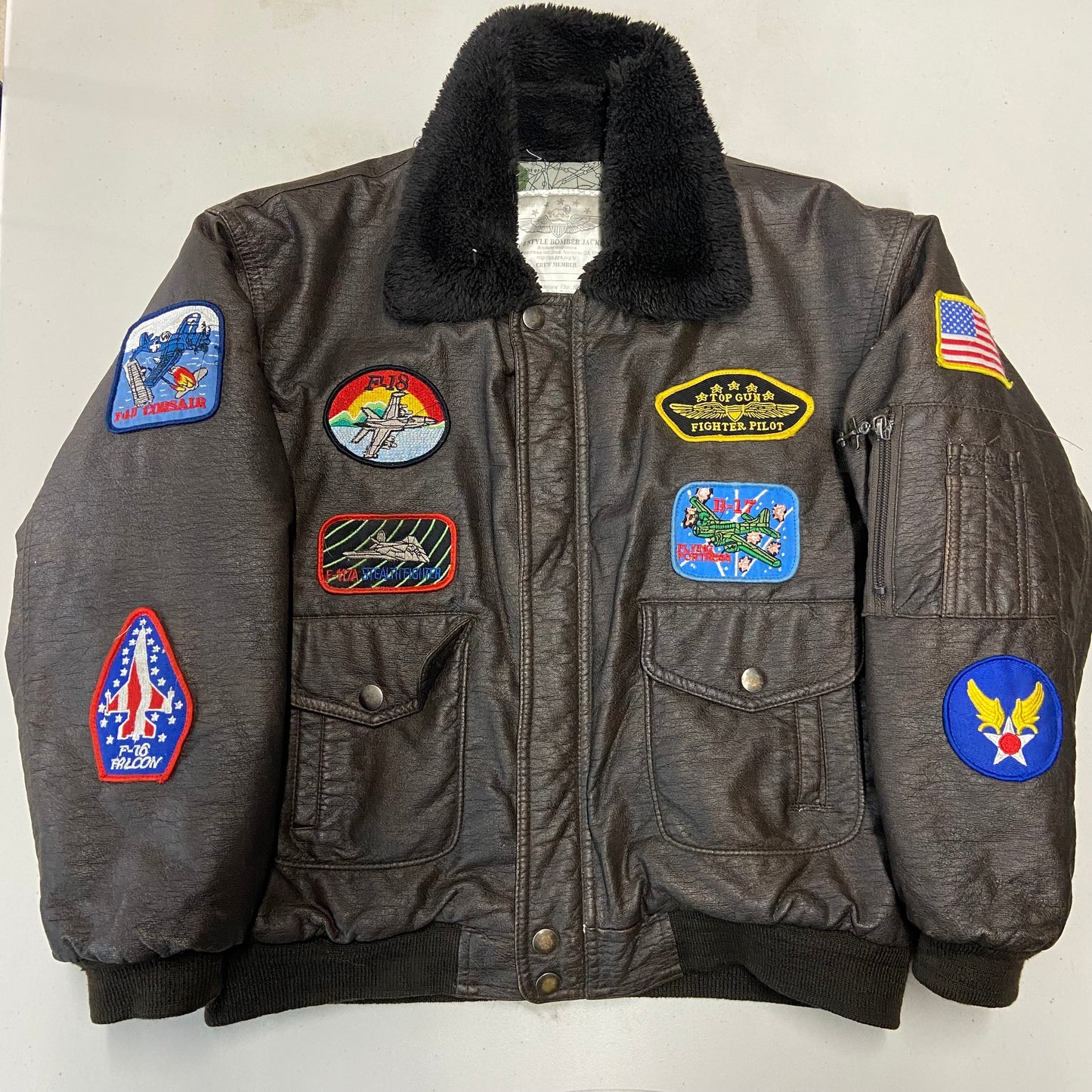 VTG Kids Top Gun Aviator Jacket Sz Yth L