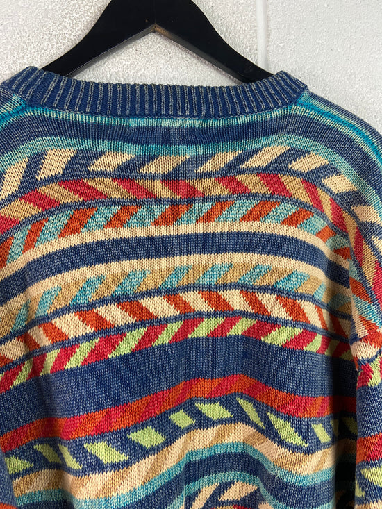 VTG Multicolor Patterned Knit Sweater Sz M/L