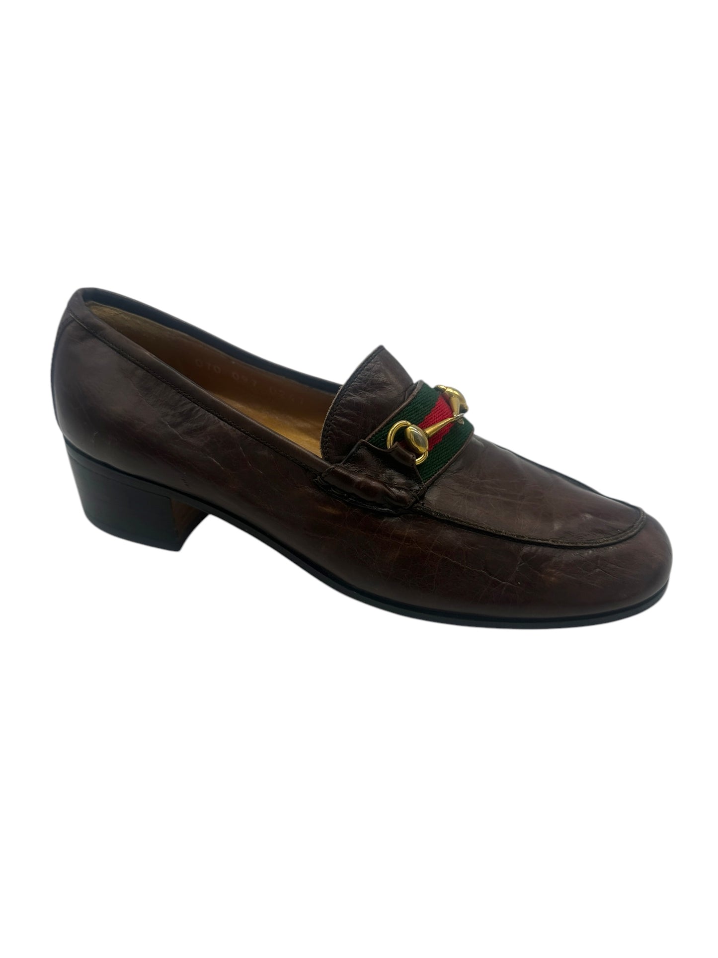 VTG 70s Wmns Gucci Block Heel Loafers Sz 36.5/6W