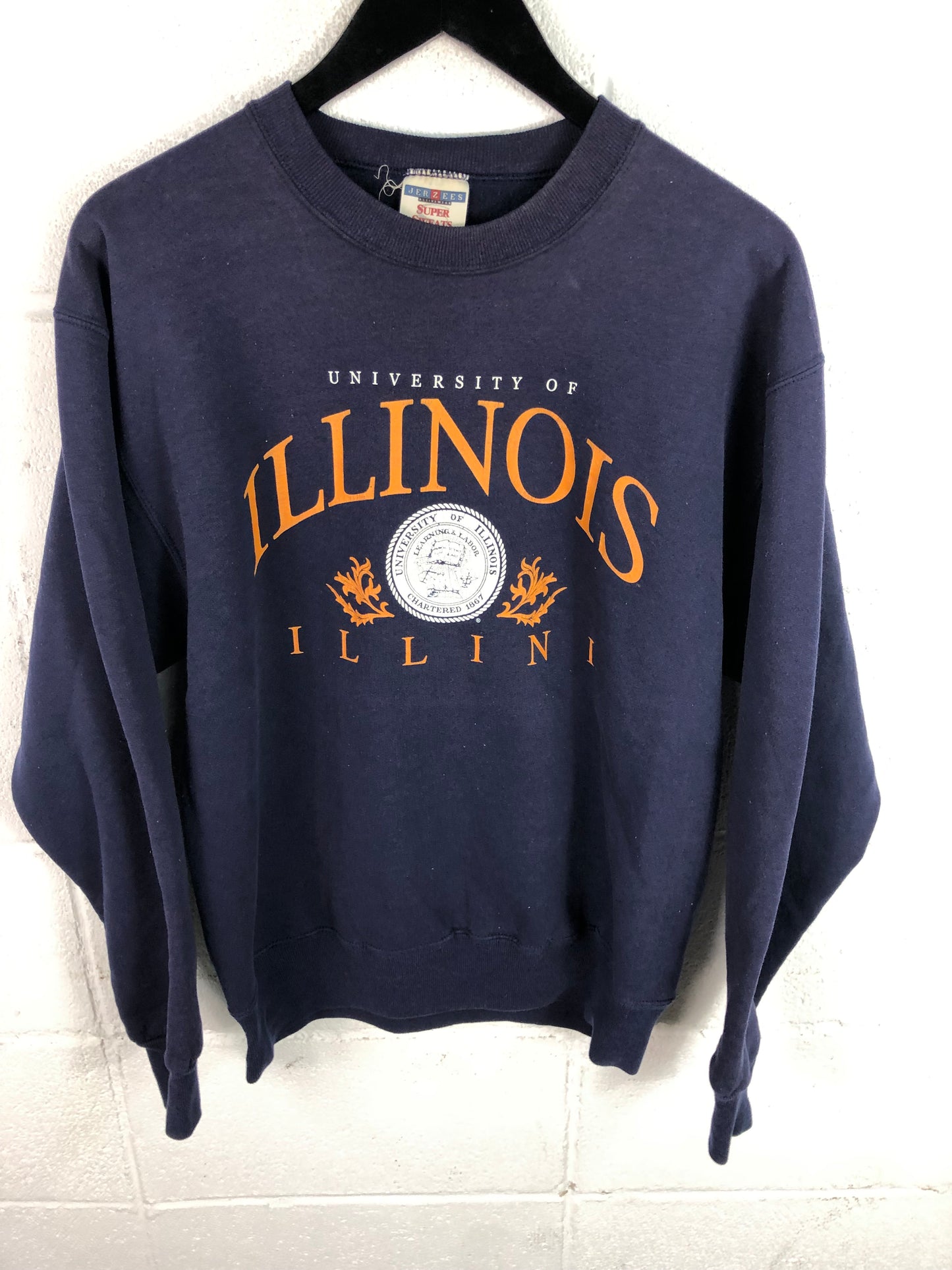 VTG University of Illinois Illini Crest Sweater Sz Med