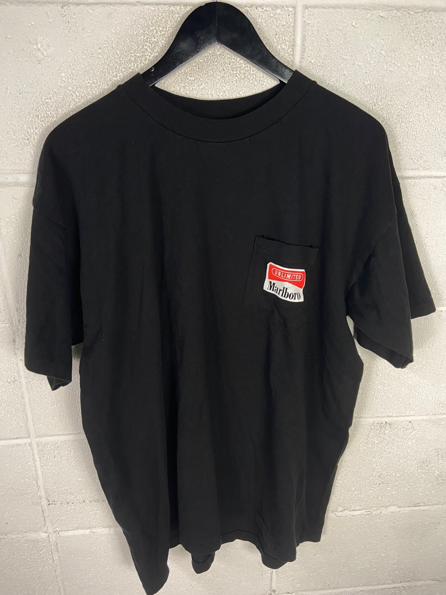 VTG Marlboro Train Big Back Print Pocket Tee Sz XL