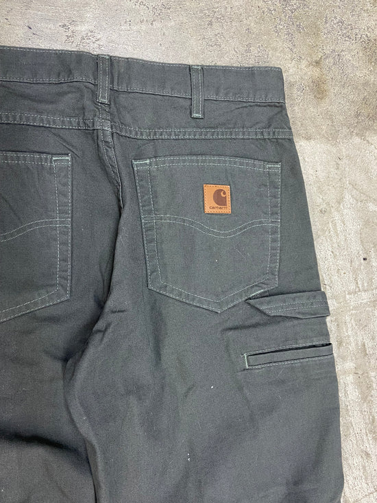 VTG Carhartt Dark Olive Loose Work Pants Sz 33x30