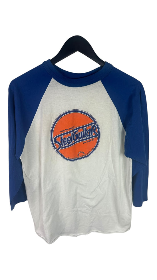 VTG Steel Guitar Raglan 3/4 Sleeve Tee Sz L