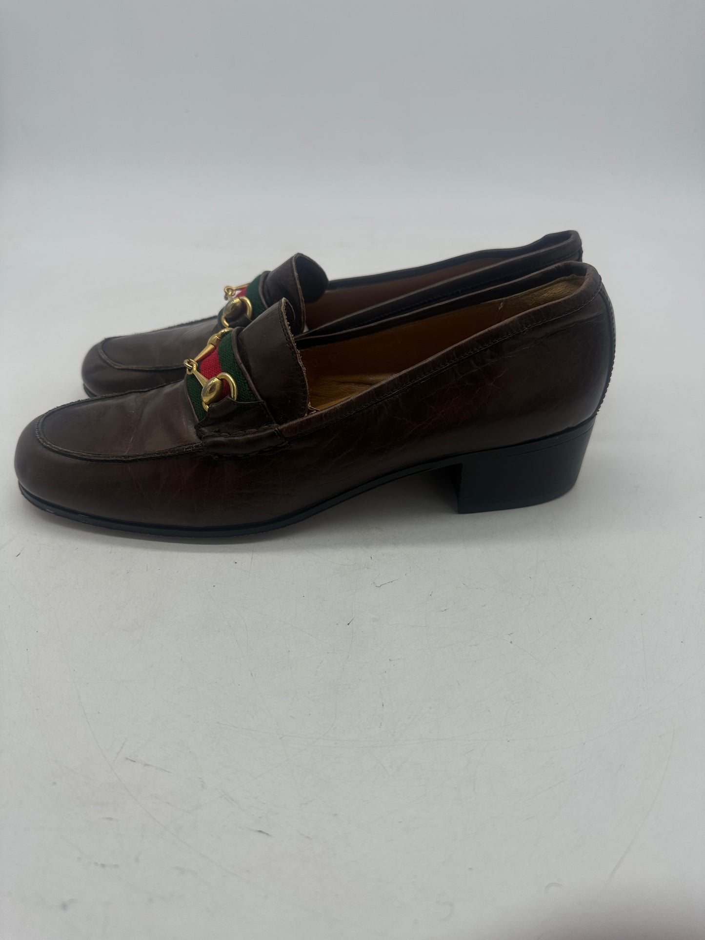 VTG 70s Wmns Gucci Block Heel Loafers Sz 36.5/6W