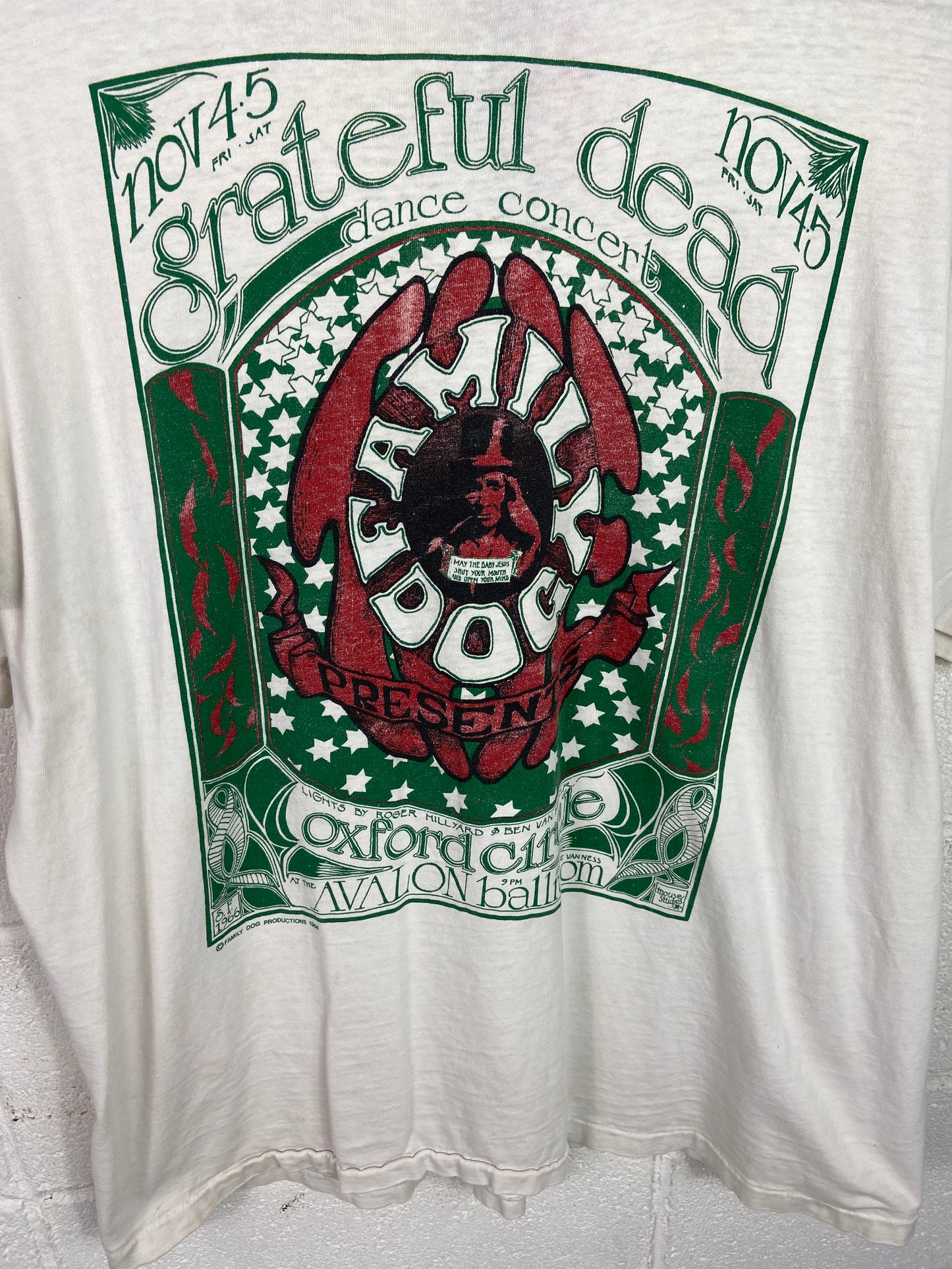VTG Grateful Dead Dance Concert Family Dog Tee Sz XL