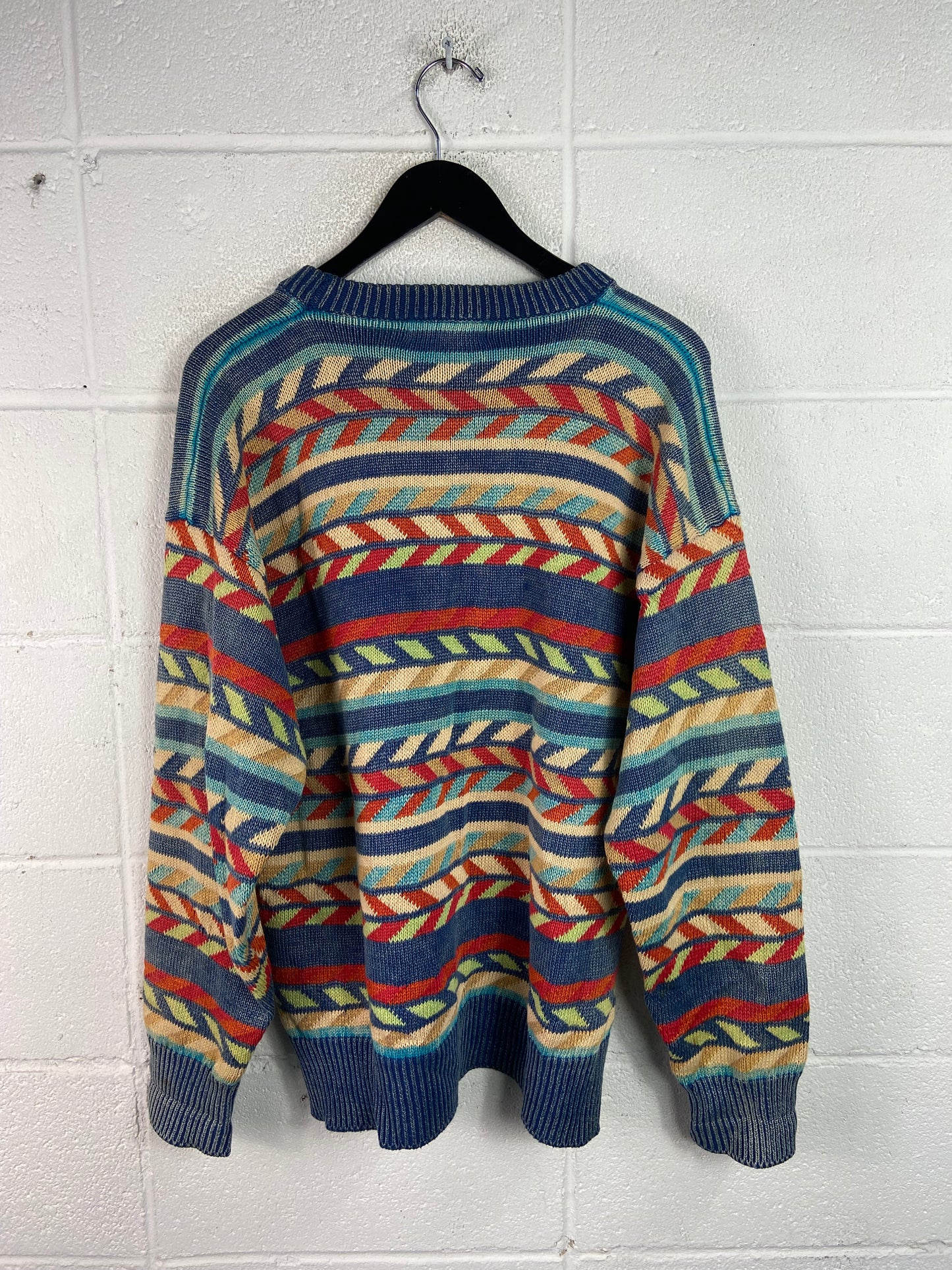 VTG Multicolor Patterned Knit Sweater Sz M/L