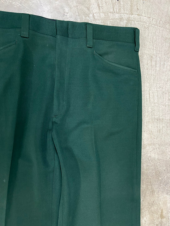 VTG Haggar Slacks Green Pleated Trousers Sz 36x32