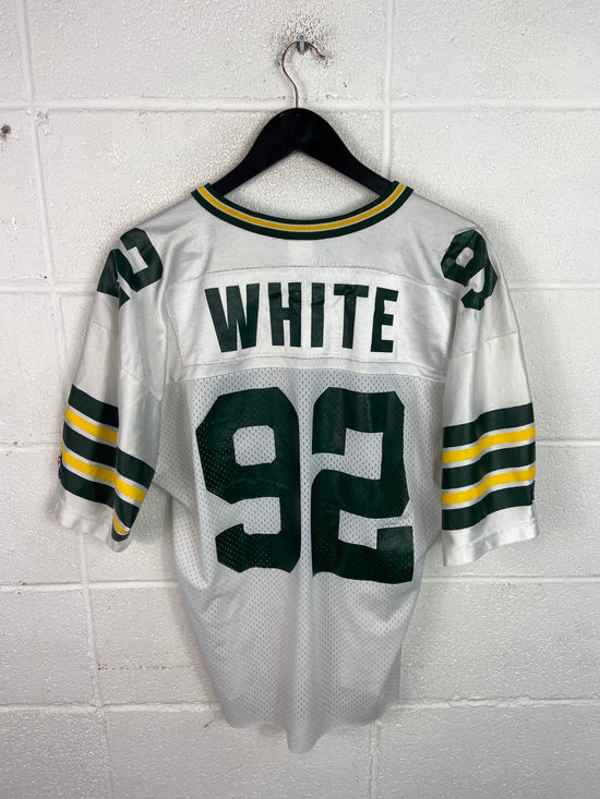 Y2K Green Bay Packers Reggie White Cropped Champion Jersey Sz M/L