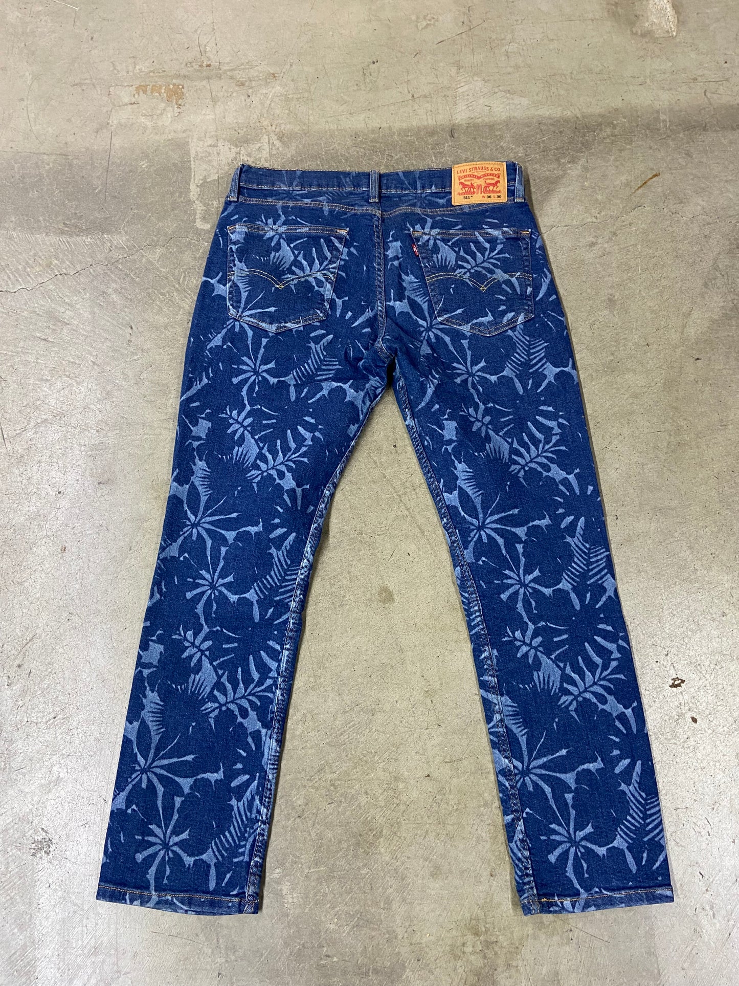 Preowned Levi's 511 Flora Pattern Jeans Sz36x30