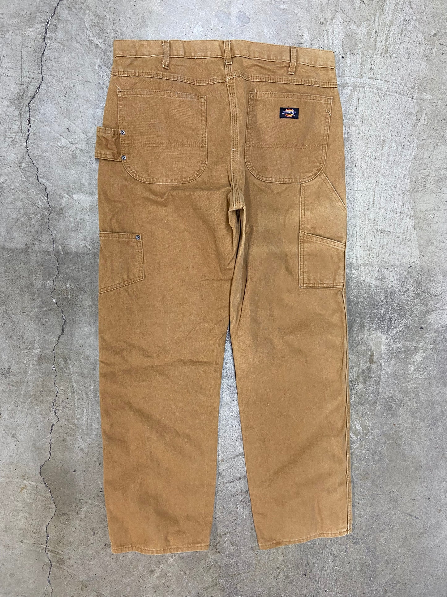 VTG Dickies Brown Straight Leg Work Pants Sz 36x32