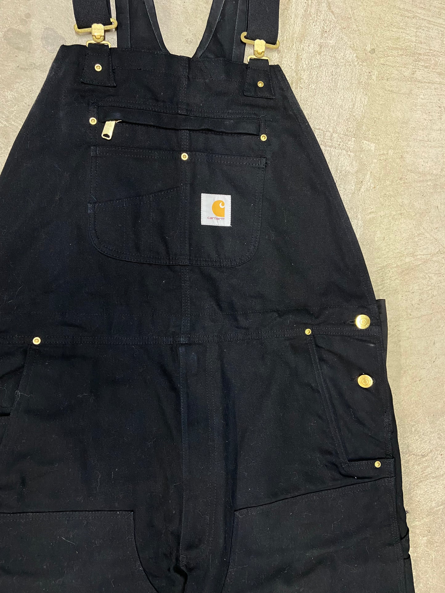 Carhartt Black Utility Cropped Overalls Sz 40x28