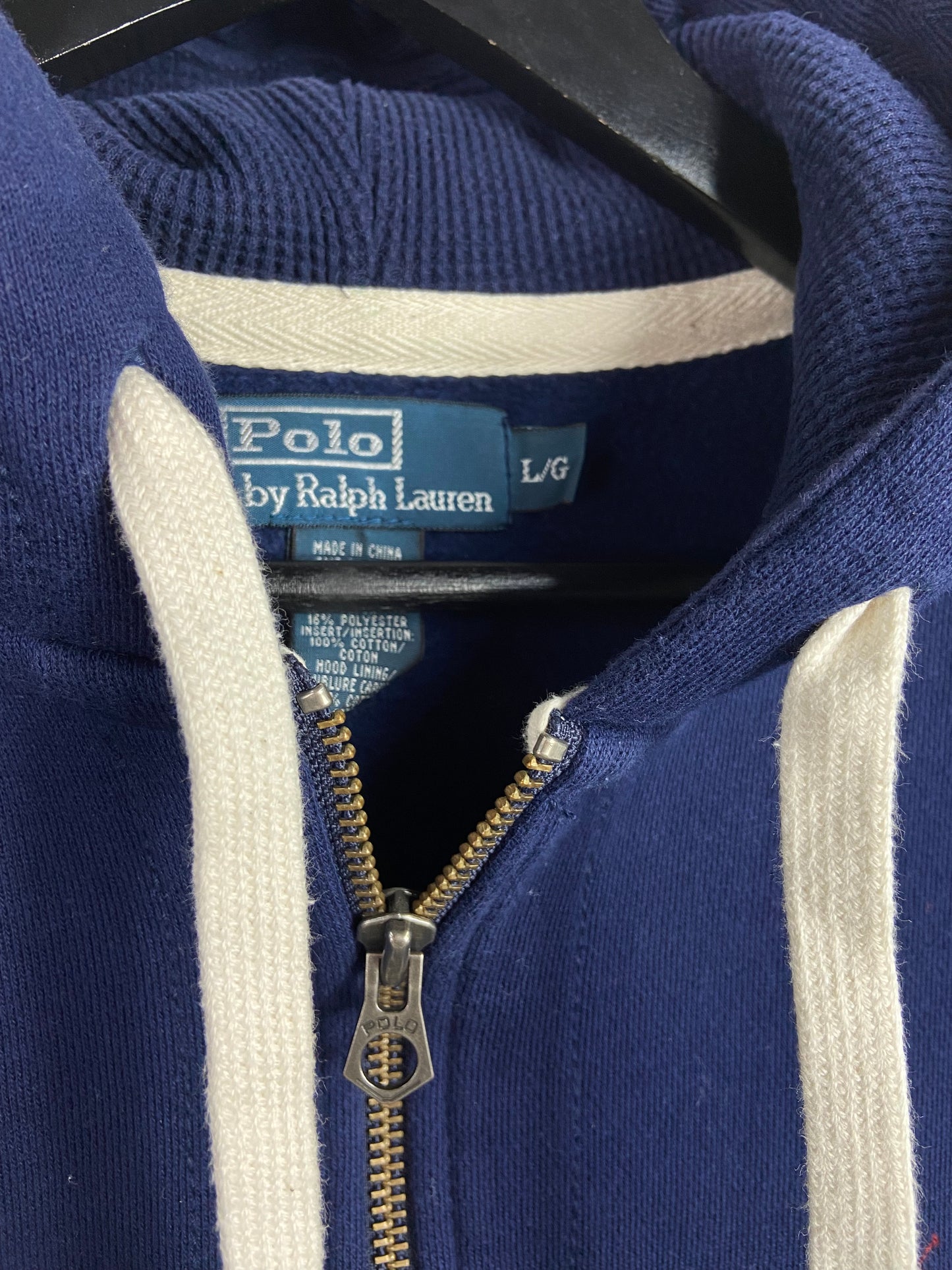 VTG Polo Ralph Lauren Zip Up Hoodie Sz L