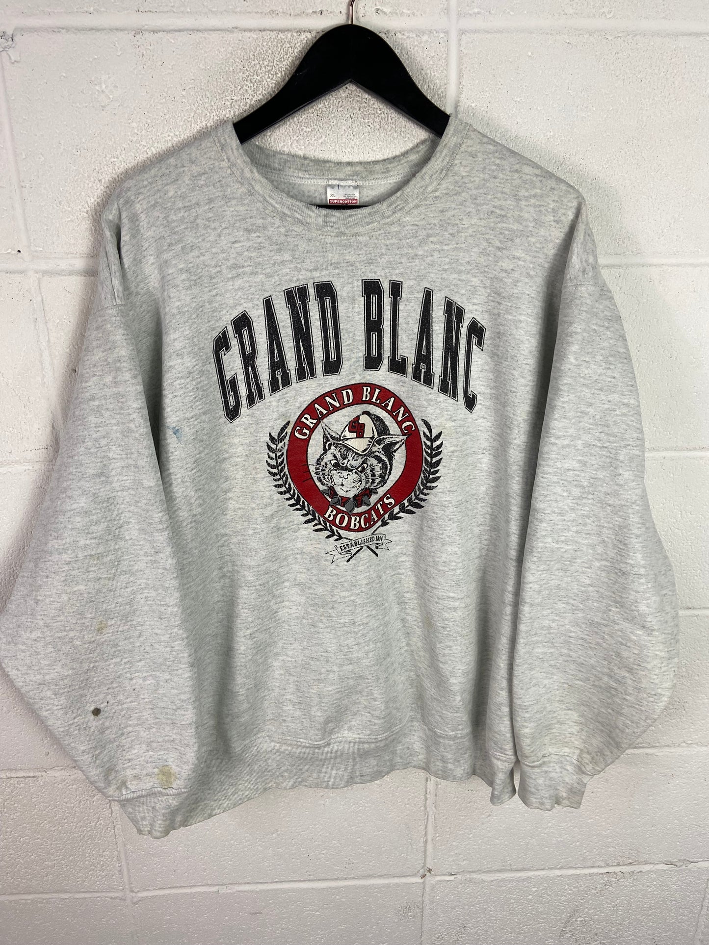 Vtg Grand Blanc Bobcats Sweater Sz XL