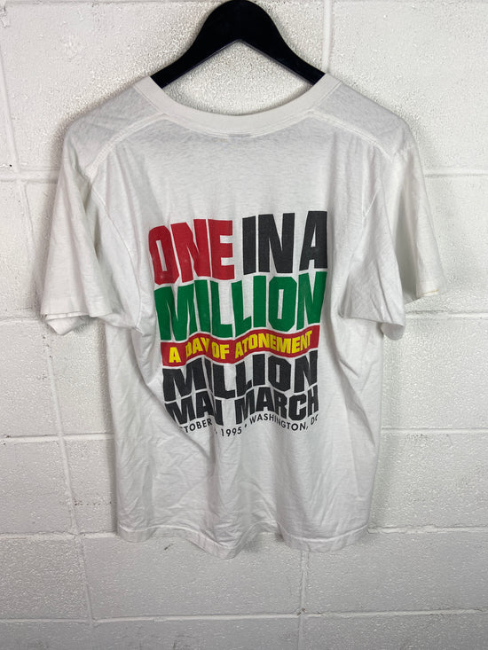 Load image into Gallery viewer, VTG Million Man March V Neck Tee Sz Med

