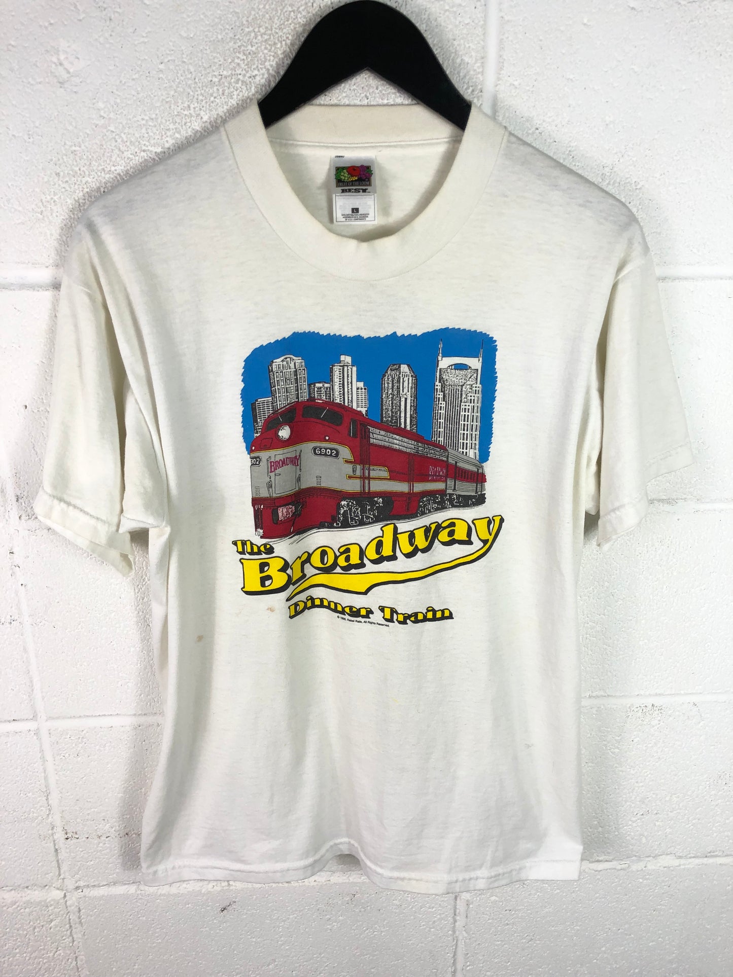 VTG Broadway Dinner Train Graphic 90s Tee Sz Med