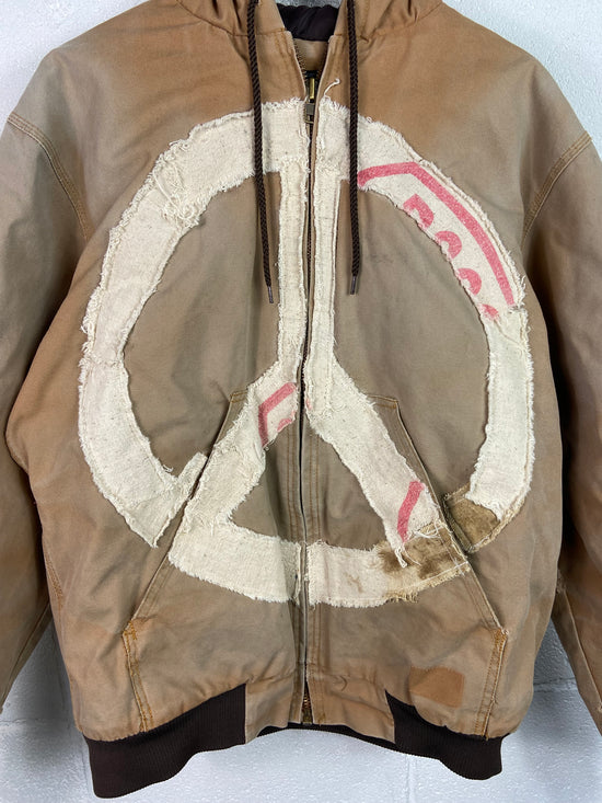 David Turner Peace Reworked Faded Workwear Jacket Sz L