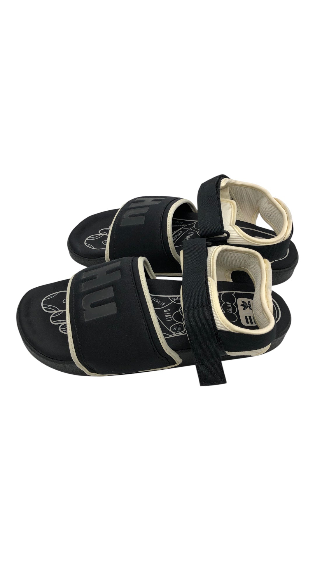 Preowned adidas Adilette 2.0 Pharrell Core Black Sz 12M/13.5W