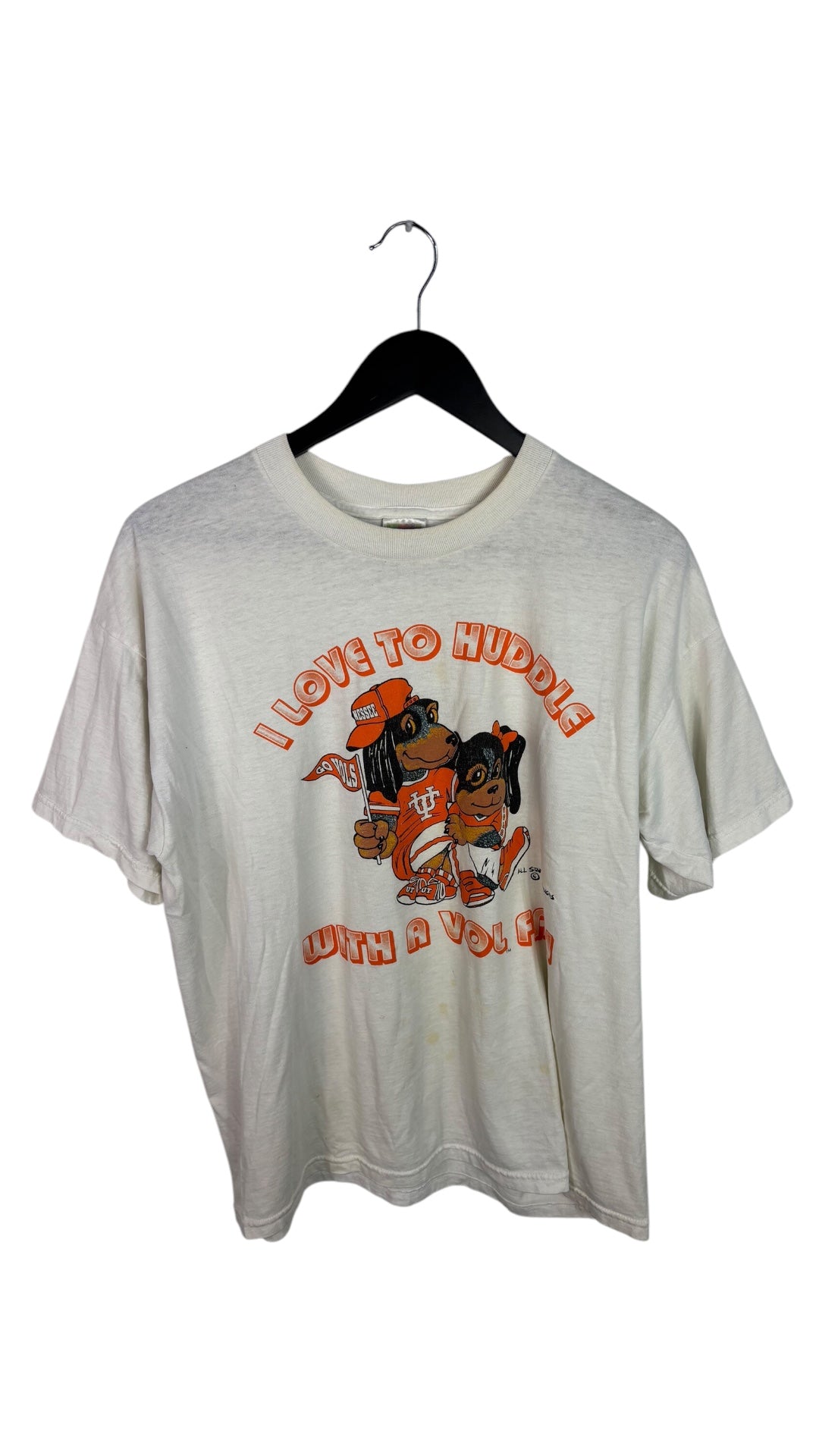 VTG Tennessee Vols Love to Huddle Puppy Tee Sz XL