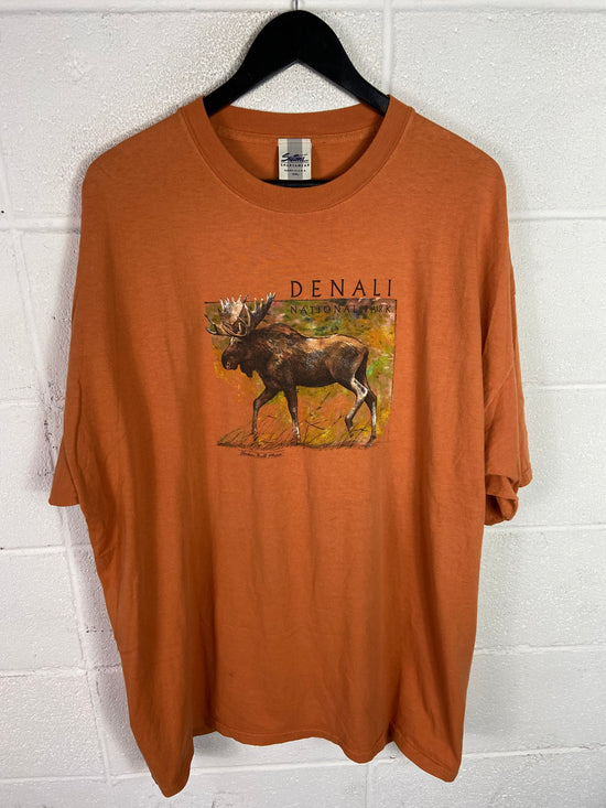 VTG 90s Denali National Park Moose Tee Sz XL