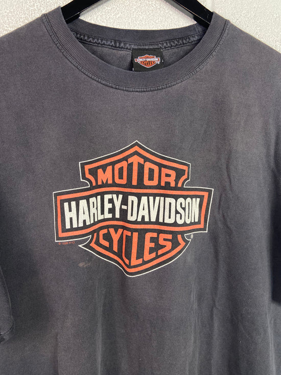 VTG Harley Davidson Nassau County Faded Logo Tee Sz XL