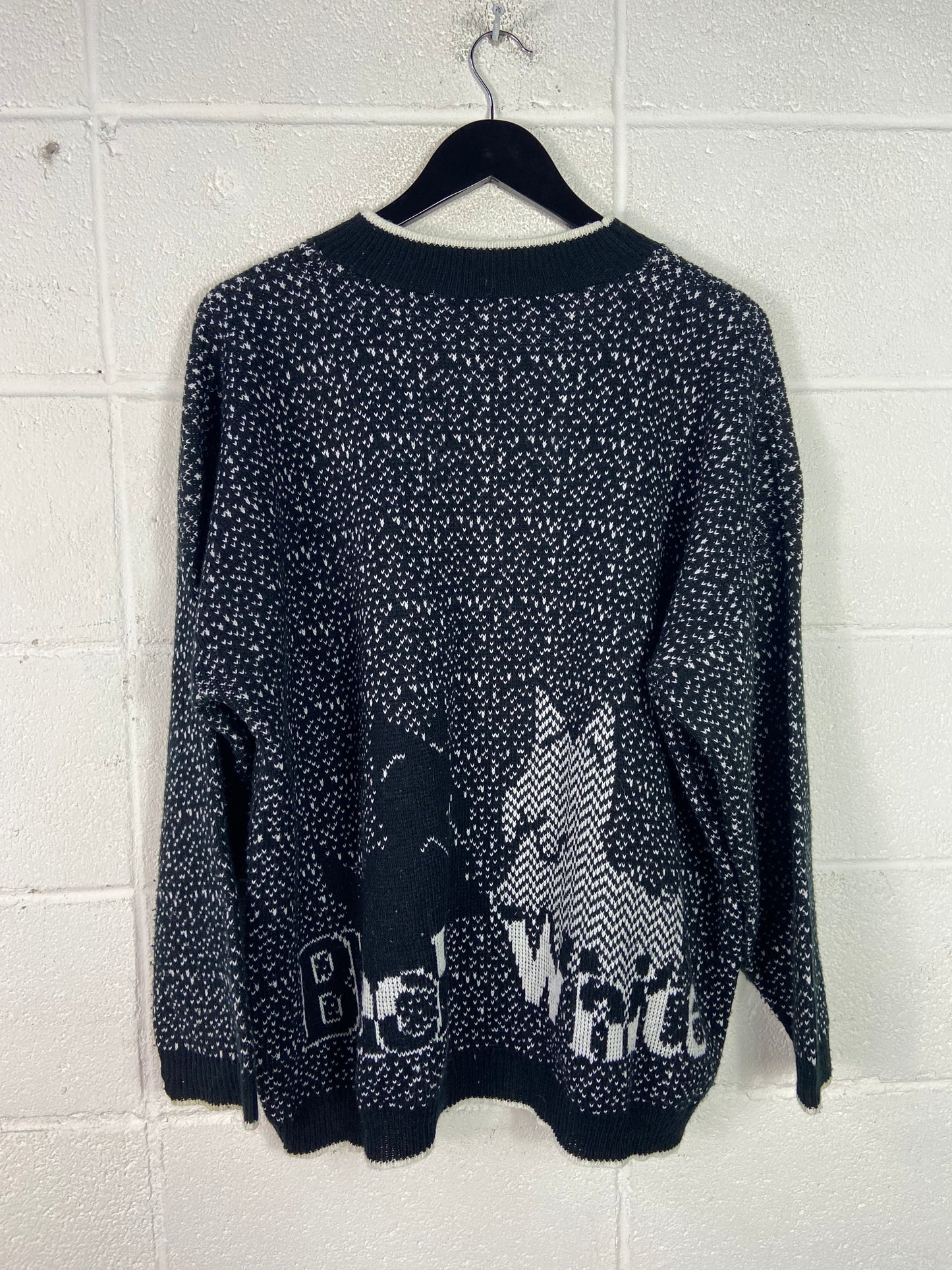 VTG Black & White Dog Sweater Sz XXL