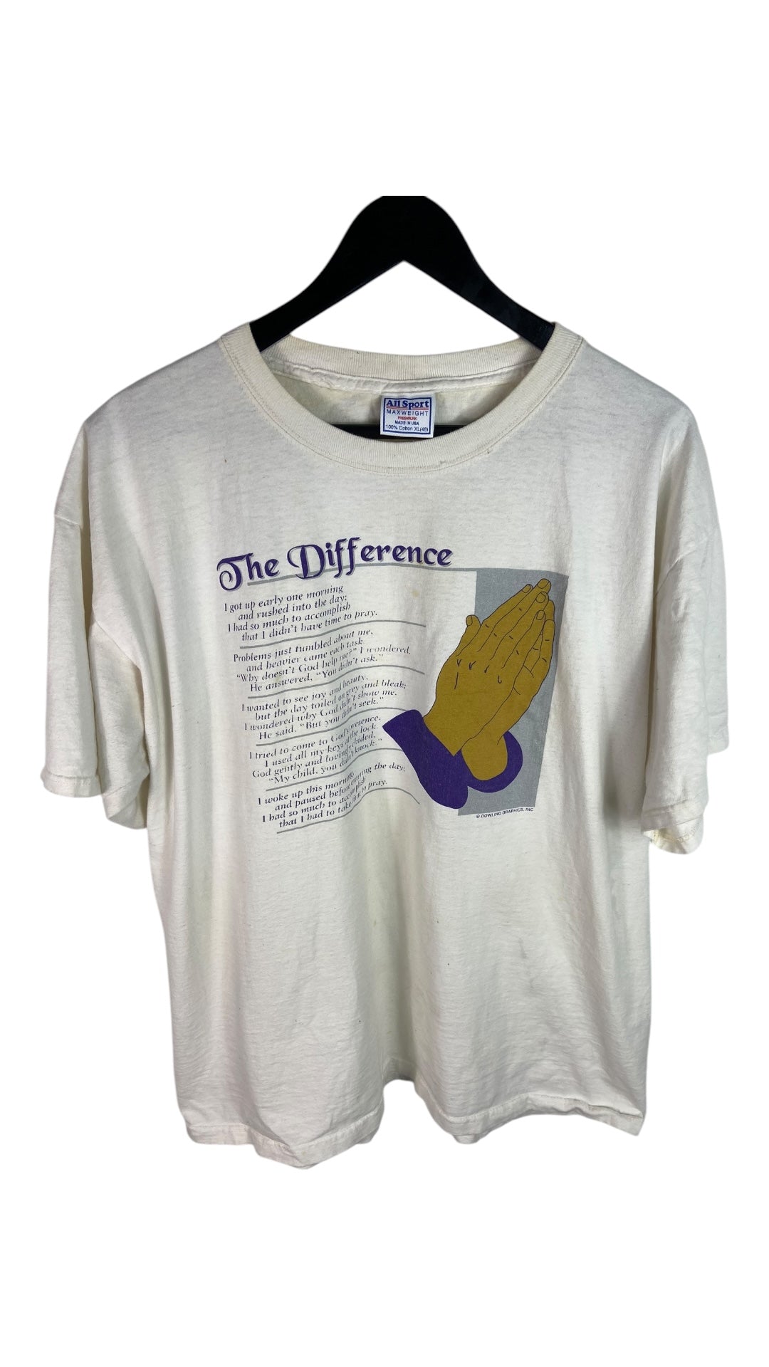 VTG The Difference Religious Tee Sz XL