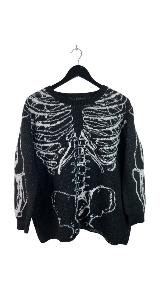 Skeleton Bones Fleece Sweater Sz XL