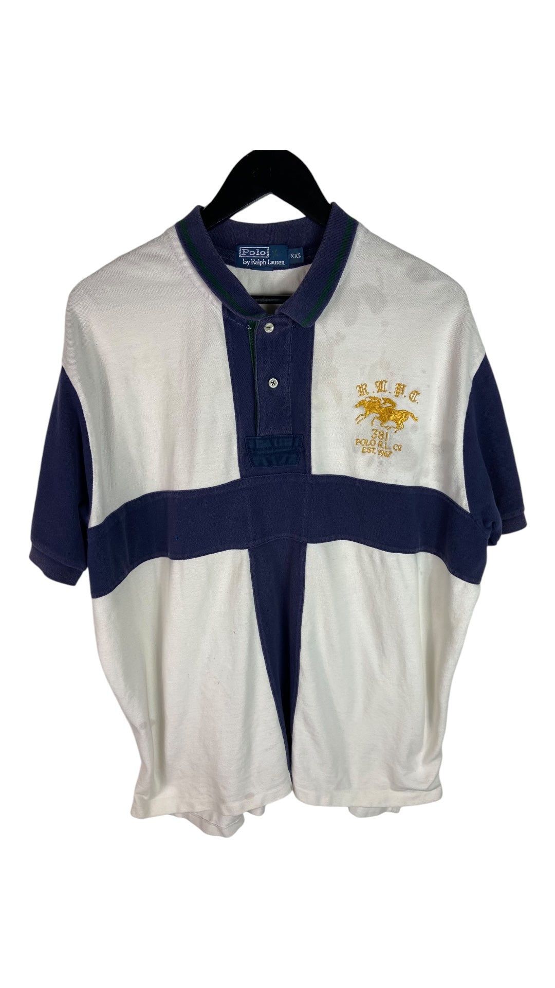 Y2K Polo Ralph Lauren #1 Embroidered Polo Sz XXL