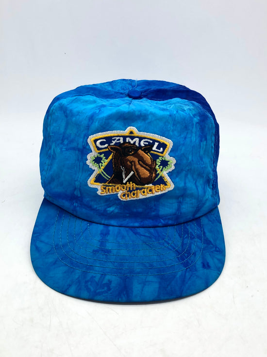 VTG Camel Tye Dye Blue Nylon Snapback