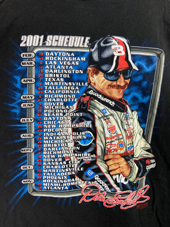 VTG Dale Earnhardt 2001 Schedule NASCAR Tee Sz XXL