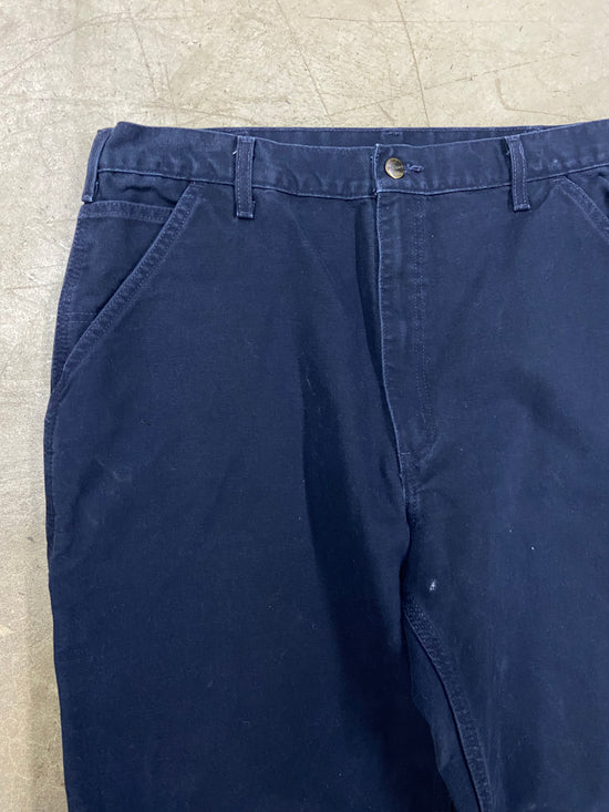 Y2K Carhartt Navy Cropped Work Pants Sz 38x32