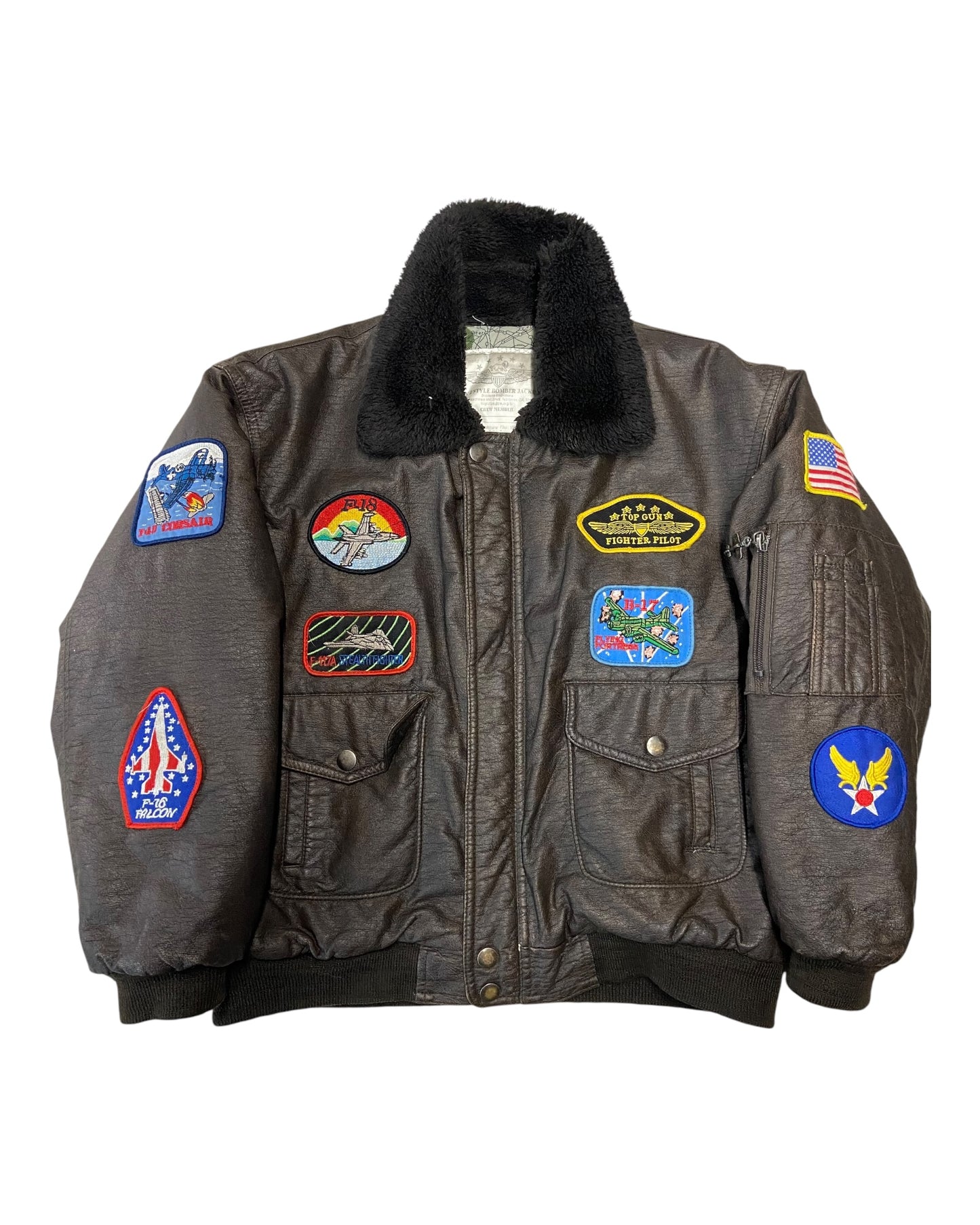 VTG Kids Top Gun Aviator Jacket Sz Yth L