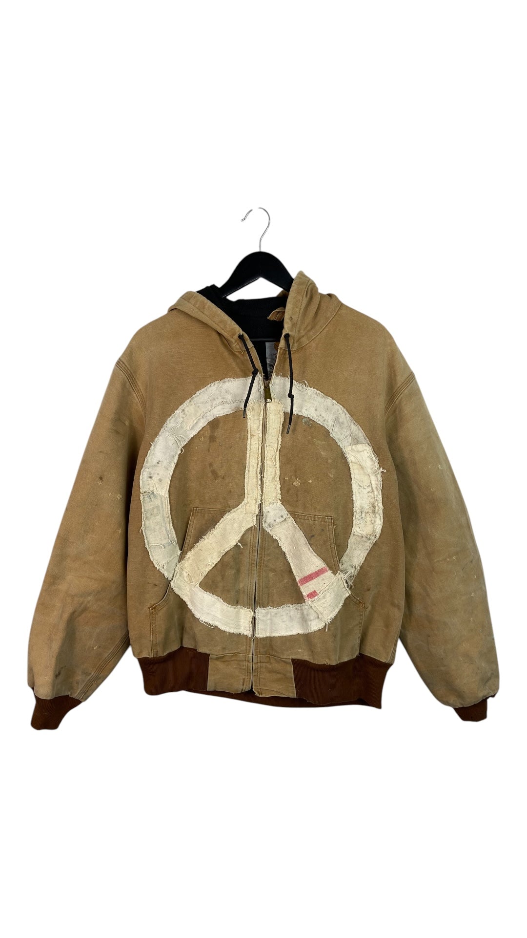 David Turner Carhartt Peace Reworked Tan Workwear Jacket Sz L