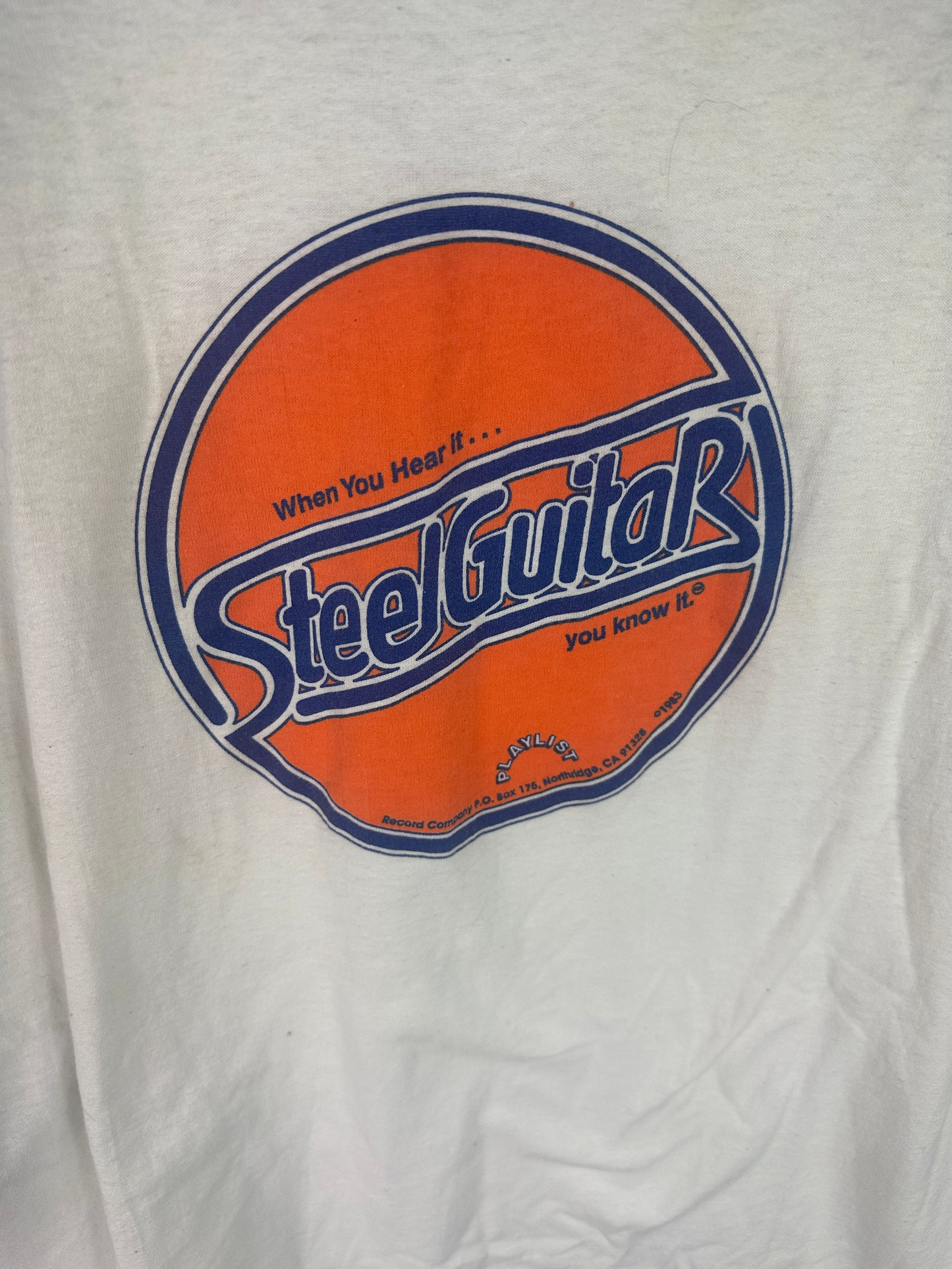 VTG Steel Guitar Raglan 3/4 Sleeve Tee Sz L