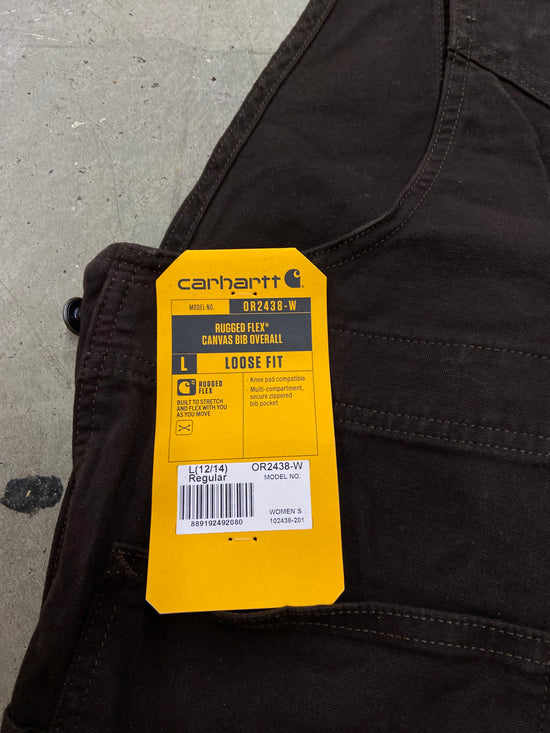 Wmns Carhartt Double Knee Brown Overalls Sz Wmns L