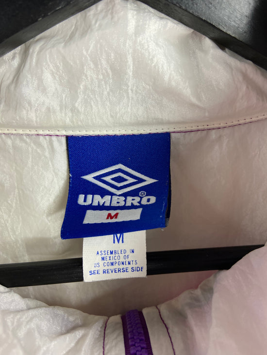 VTG Umbro Purple 1/2 Zip Windbreaker Jacket Sz M/L