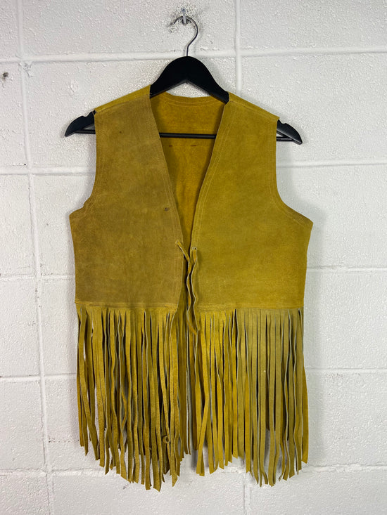 VTG Suede Fringe Vest Sz M